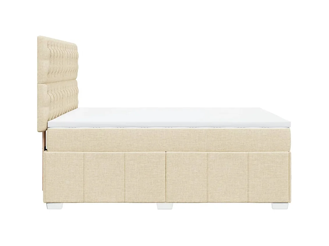 Sommier à lattes de lit avec matelas Crème 140x200 cm Tissu