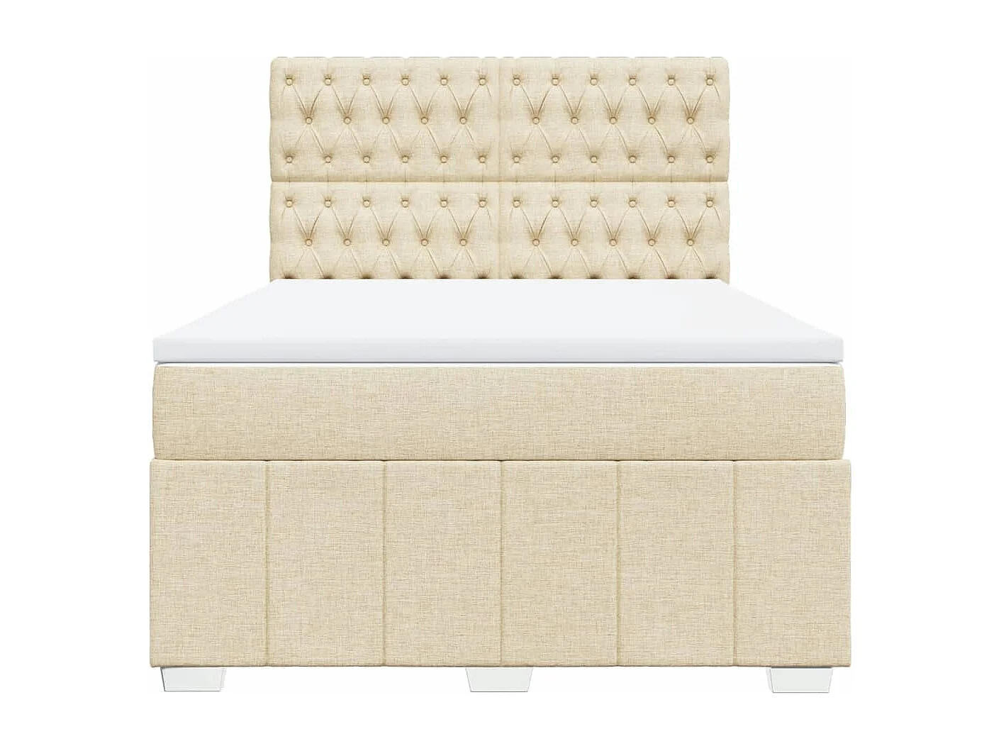 Cama com molas/colchão 140x200 cm tecido cor creme