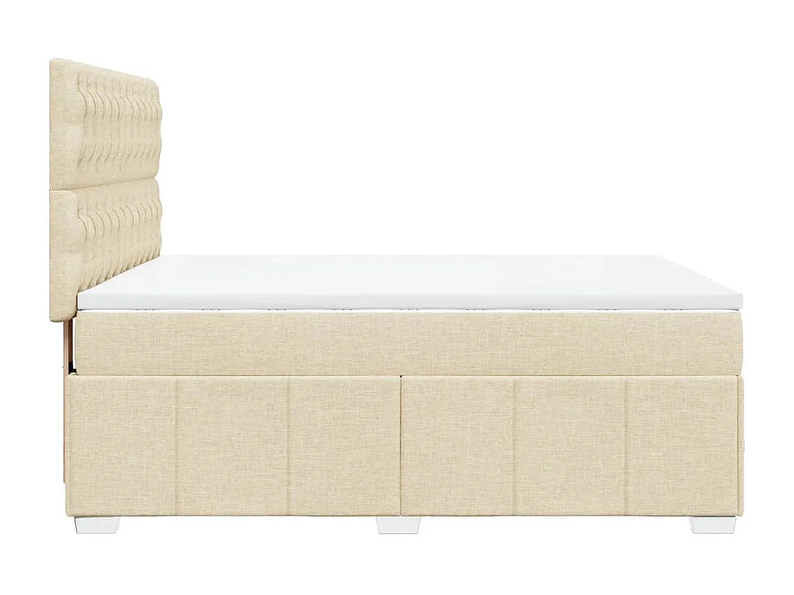 Cama com molas/colchão 140x200 cm tecido cor creme
