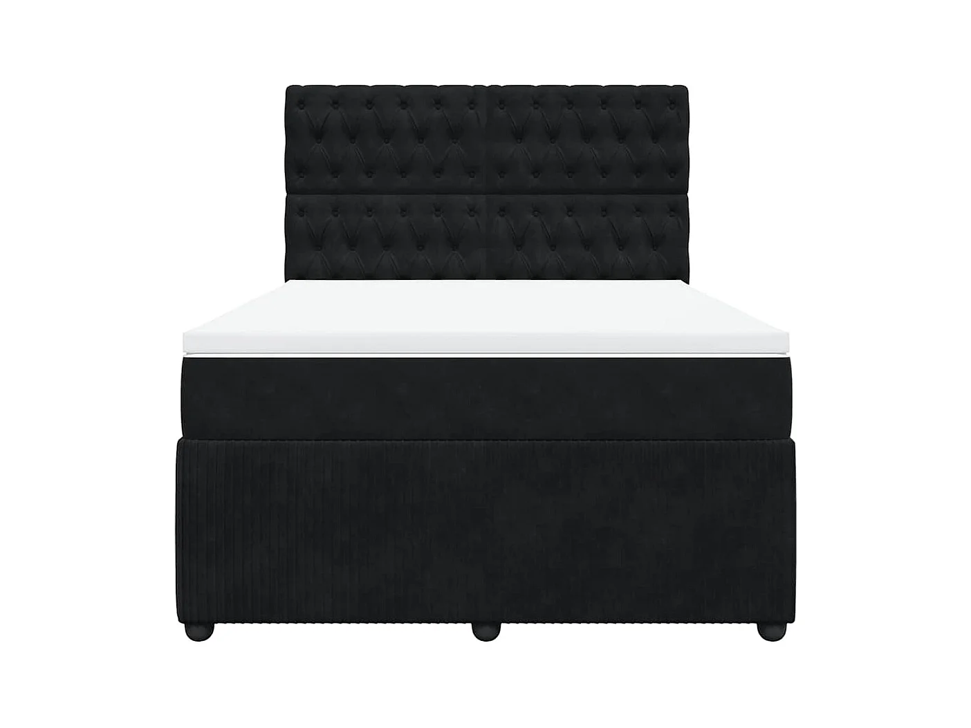 Sommier à lattes de lit avec matelas Noir 140x200 cm Velours