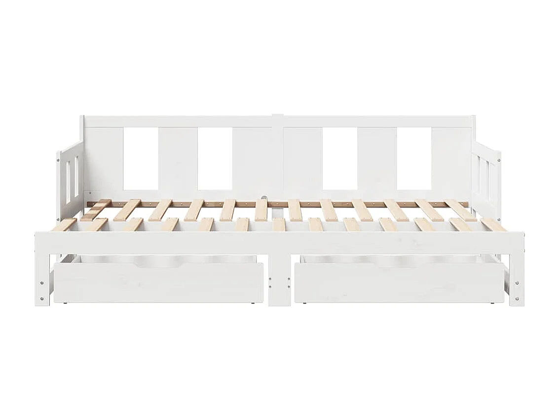 Letto Estraibile con Cassetti senza Materasso Bianco 90x190 cm