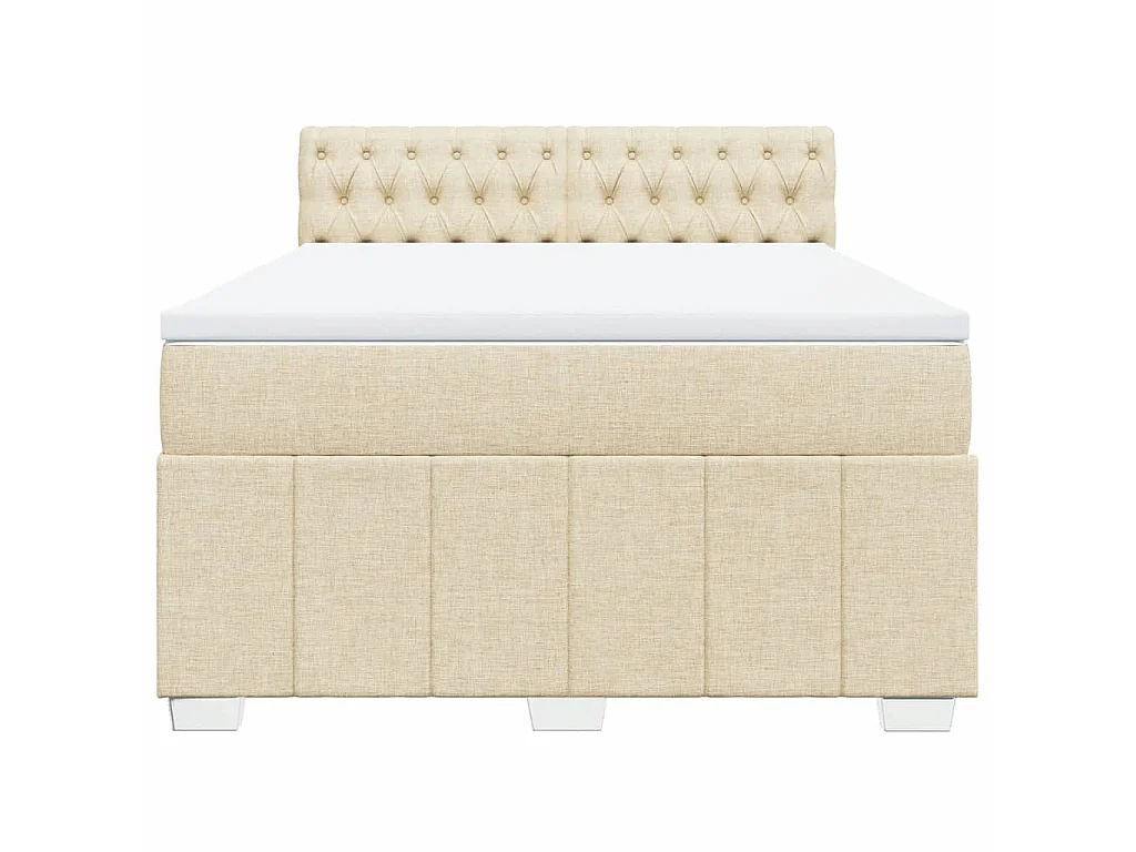 Boxspringbett mit Matratze Creme 160x200 cm Stoff