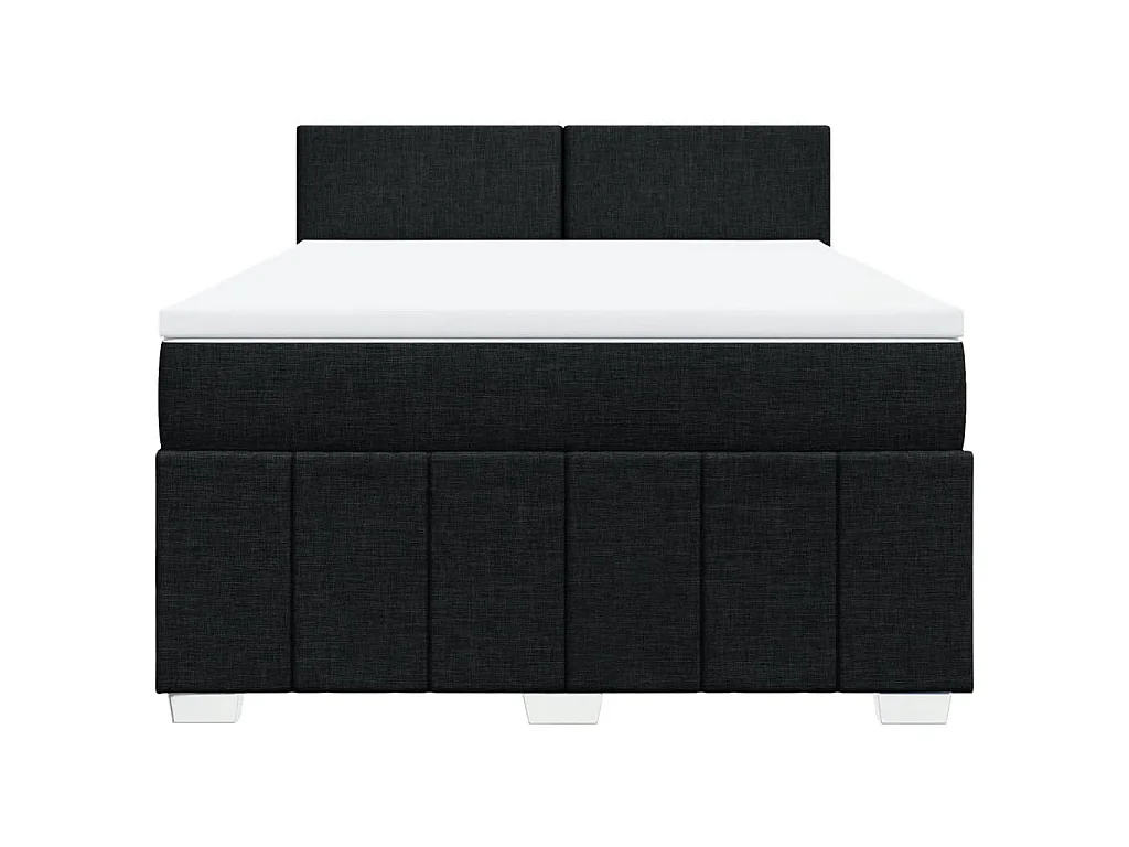 Boxspring met matras stof zwart 140x200 cm