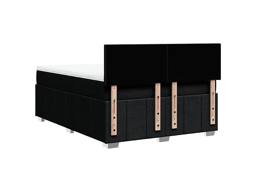 Boxspring met matras stof zwart 140x200 cm