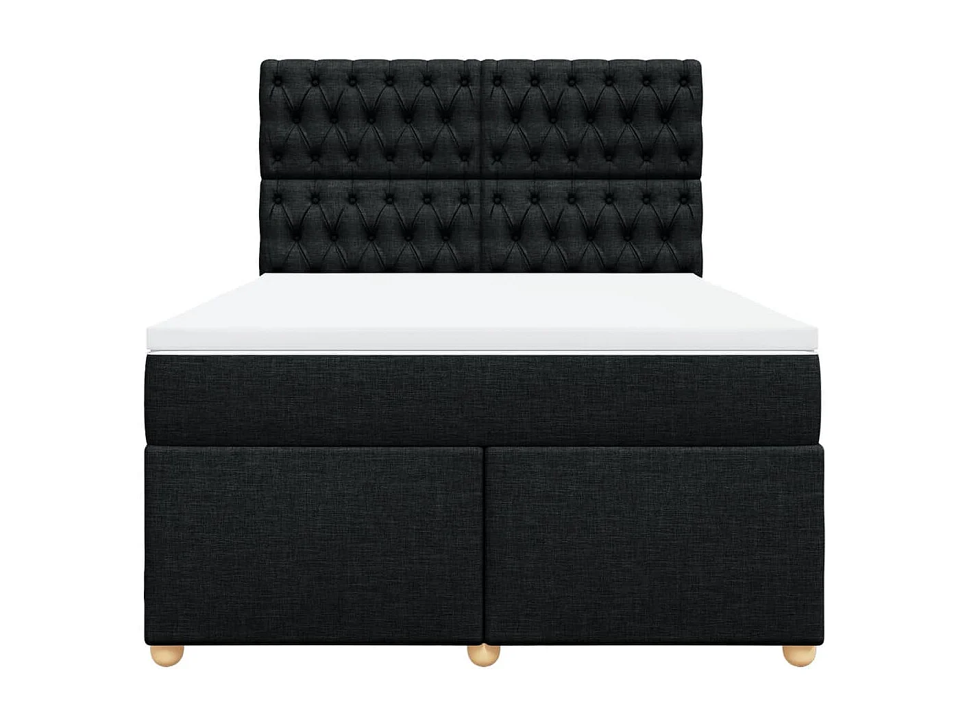 Boxspring met matras stof zwart 140x190 cm