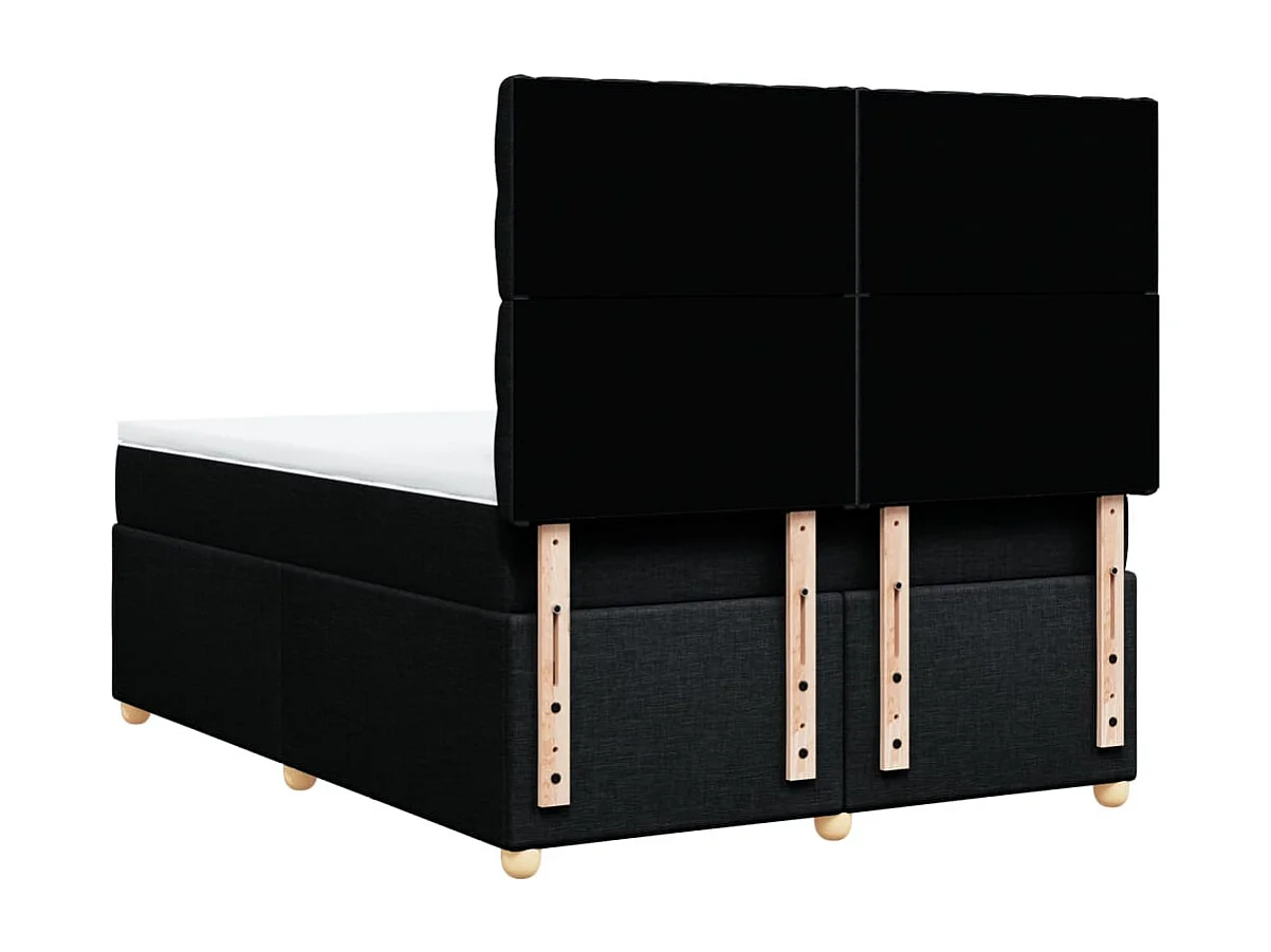Boxspring met matras stof zwart 140x190 cm