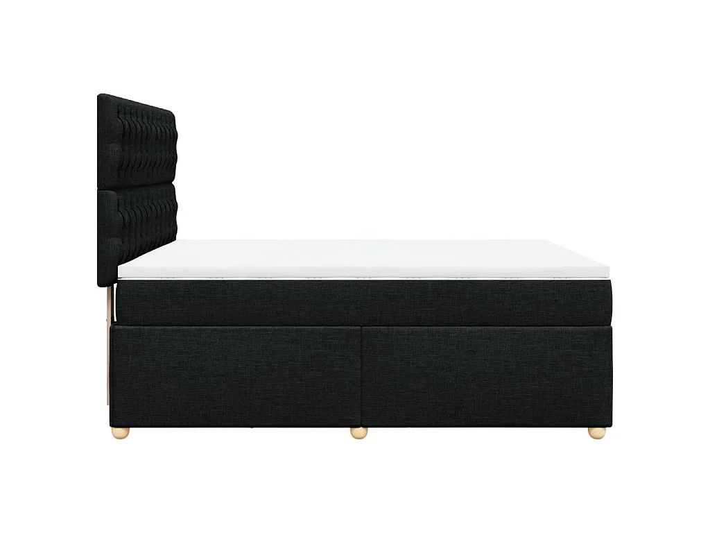 Sommier à lattes de lit avec matelas Noir 140x190 cm Tissu
