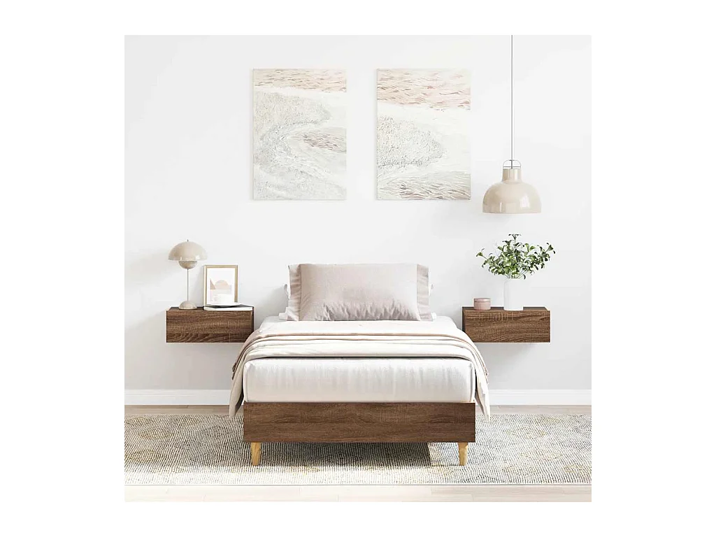 Cadre de lit sans matelas chêne marron 90x200cm bois ingénierie