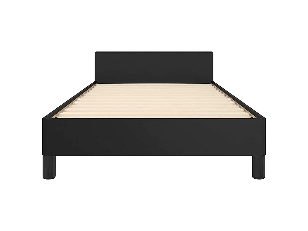 Giroletto con Testiera Nero 90x190 cm in Similpelle