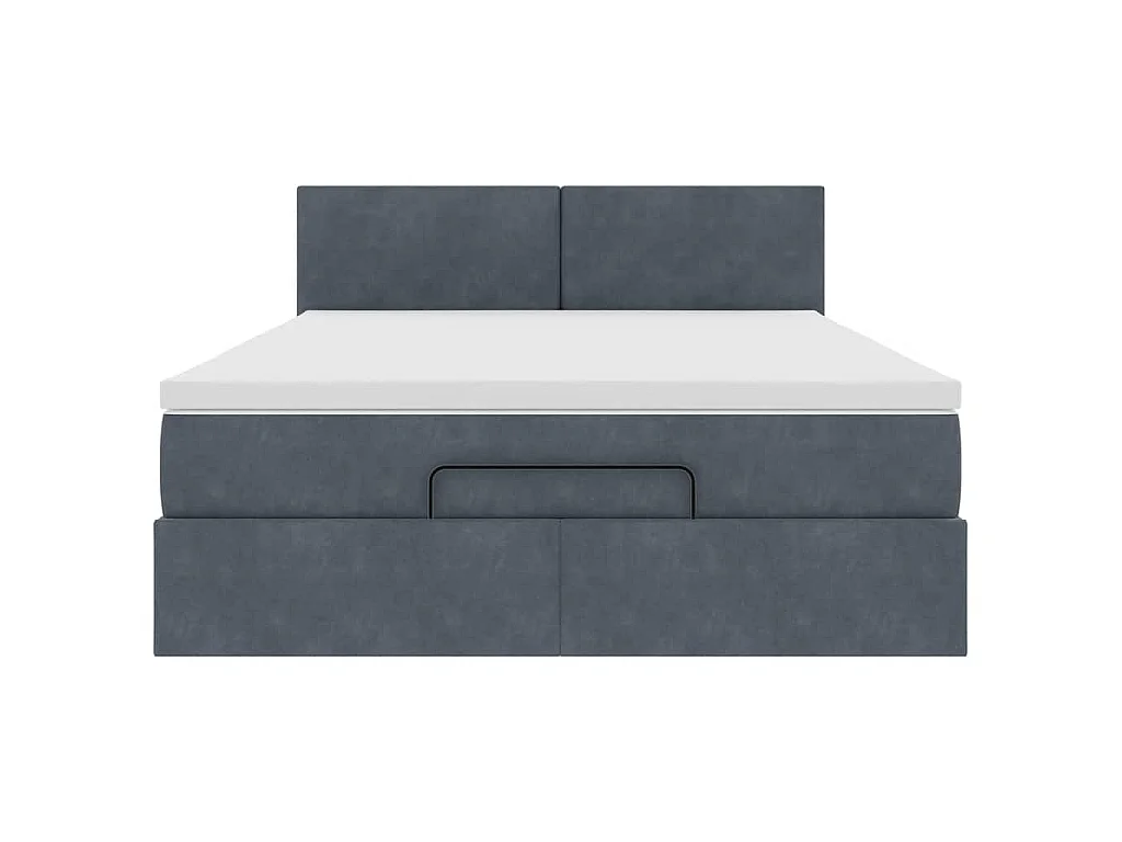 Estructura cama otomana con colchón gris oscuro 140x200cm