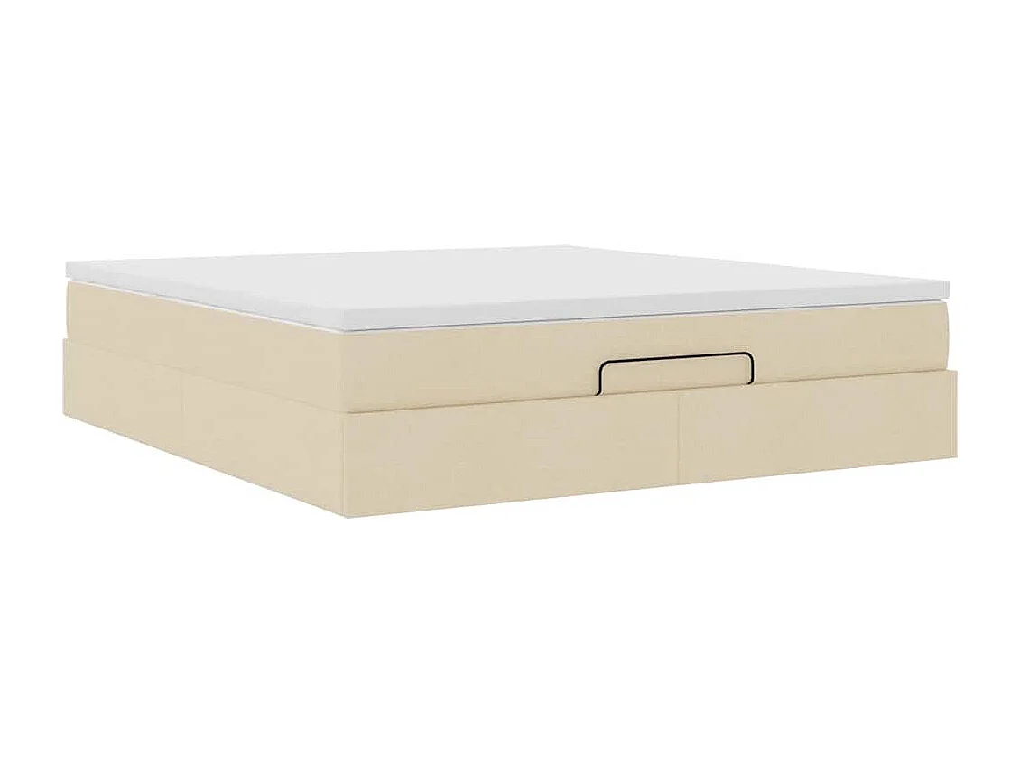 Ottoman-Bett mit Matratze Creme 160x200 cm Stoff