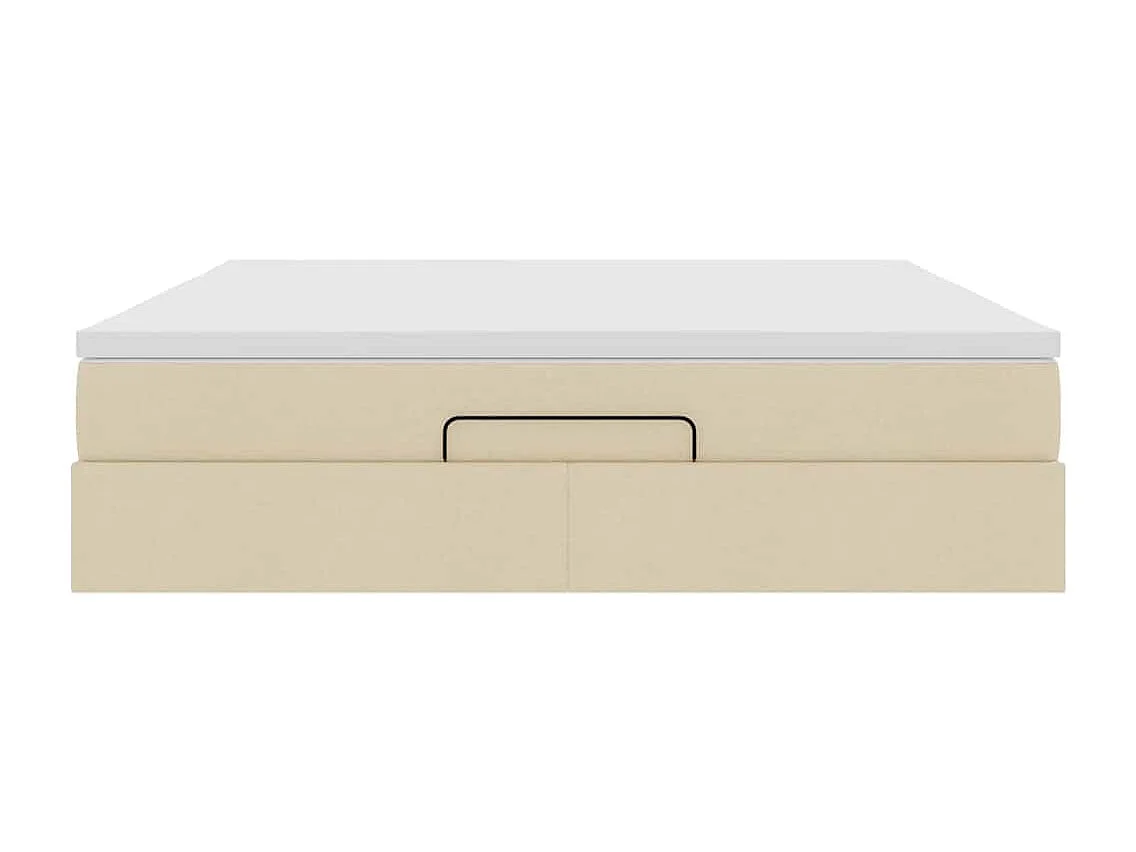 Ottoman-Bett mit Matratze Creme 160x200 cm Stoff