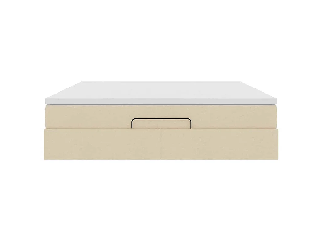 Ottoman bed met matras 160x200cm stof crèmekleurig
