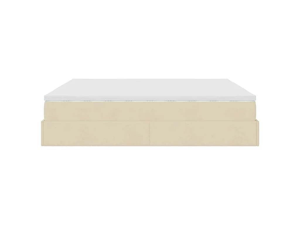 Ottoman bed met matras 160x200cm stof crèmekleurig