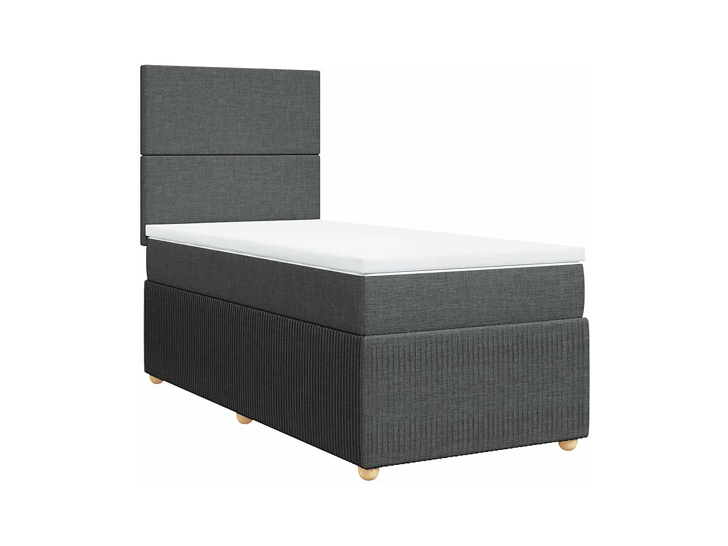Sommier à lattes de lit avec matelas Gris foncé 90x200 cm Tissu