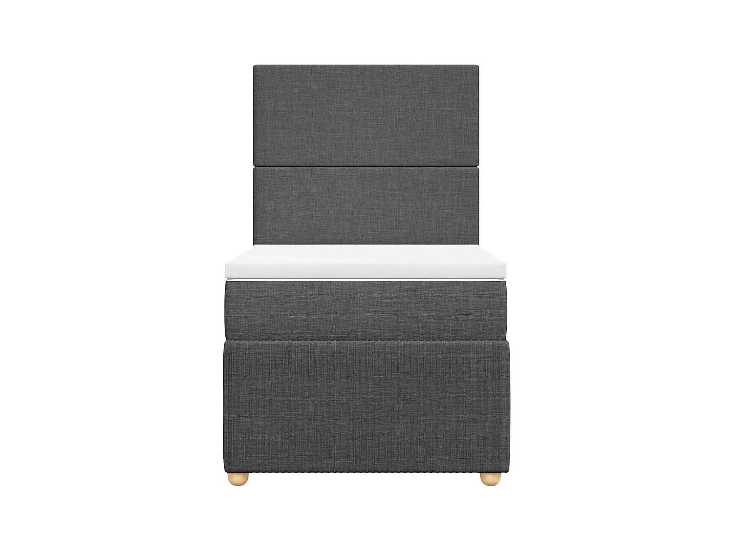 Sommier à lattes de lit avec matelas Gris foncé 90x200 cm Tissu