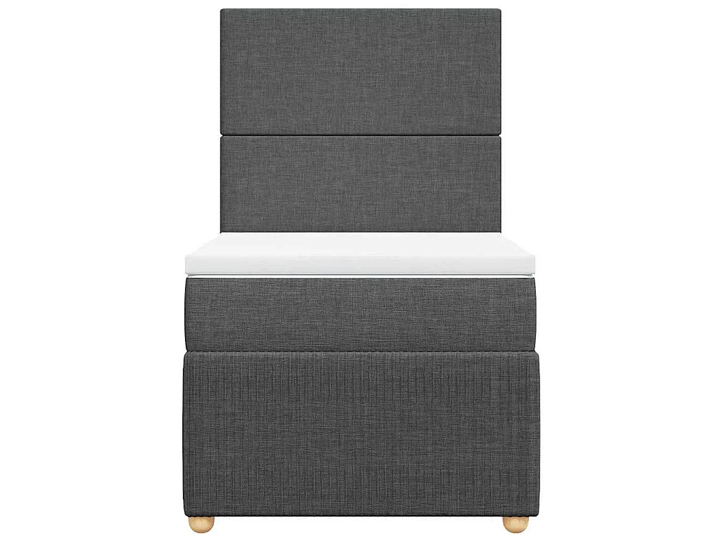 Boxspringbett mit Matratze Dunkelgrau 90x200 cm Stoff