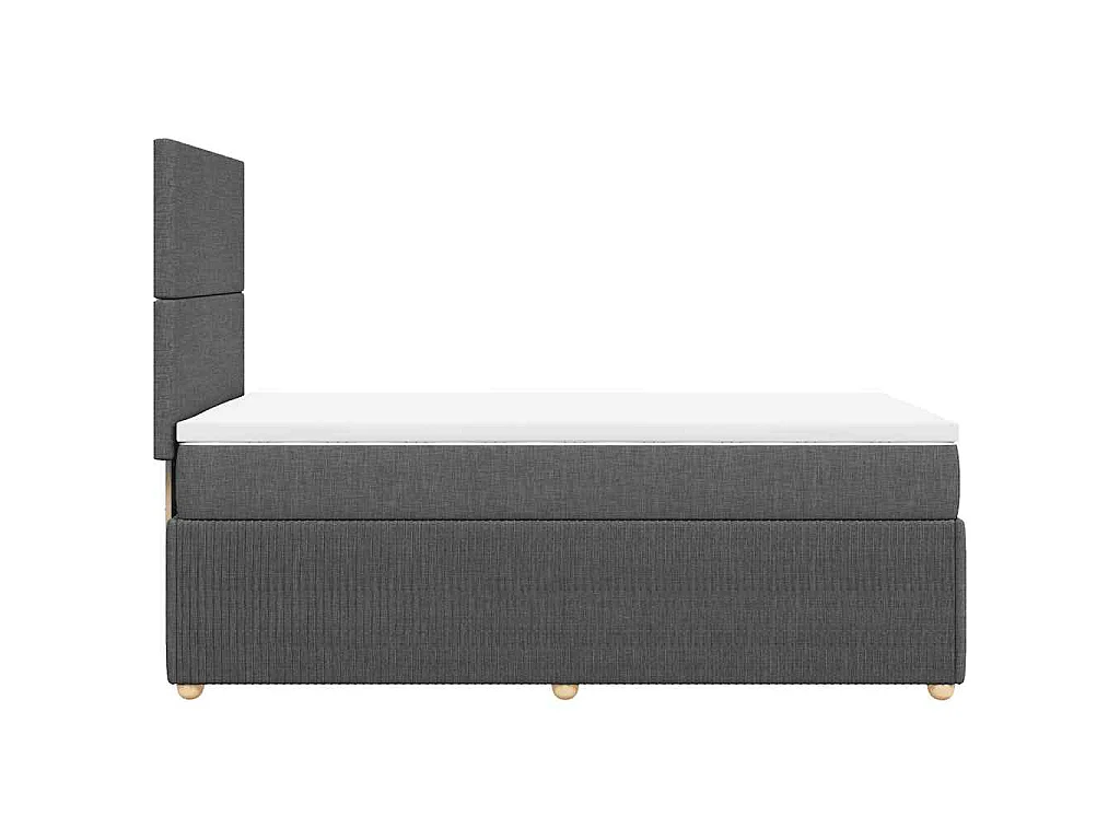 Boxspringbett mit Matratze Dunkelgrau 90x200 cm Stoff
