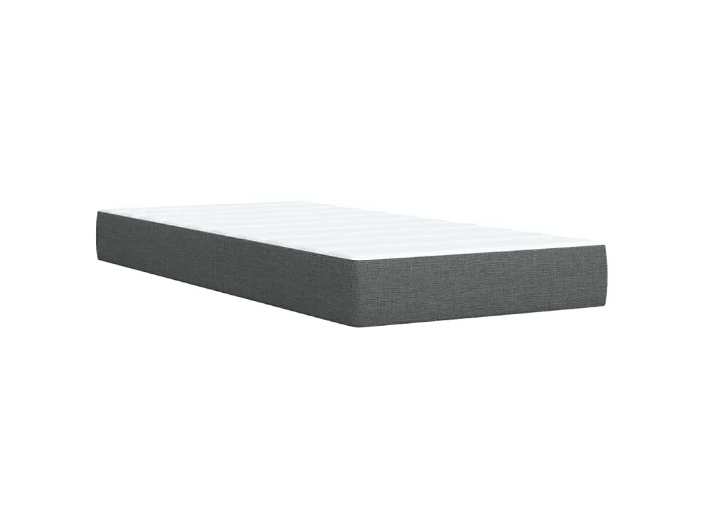 Sommier à lattes de lit avec matelas Gris foncé 90x200 cm Tissu