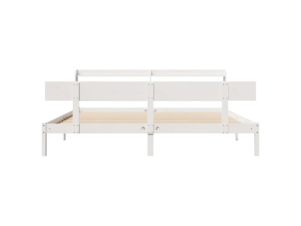 Bedframe zonder matras massief grenenhout wit 180x200 cm