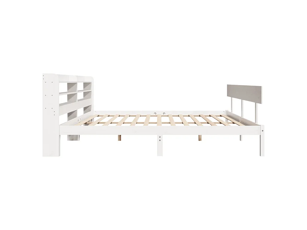 Bedframe zonder matras massief grenenhout wit 180x200 cm