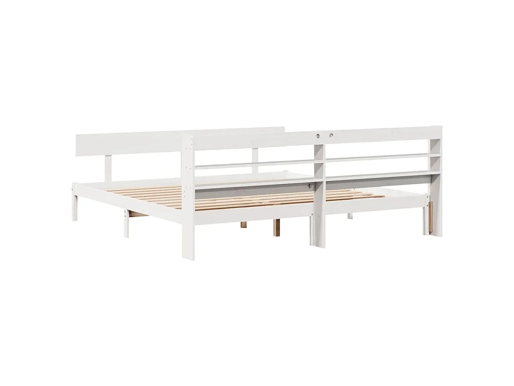 Bedframe zonder matras massief grenenhout wit 180x200 cm