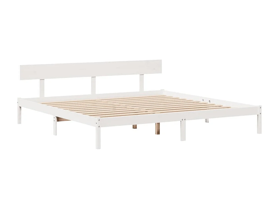 Bedframe zonder matras massief grenenhout wit 180x200 cm
