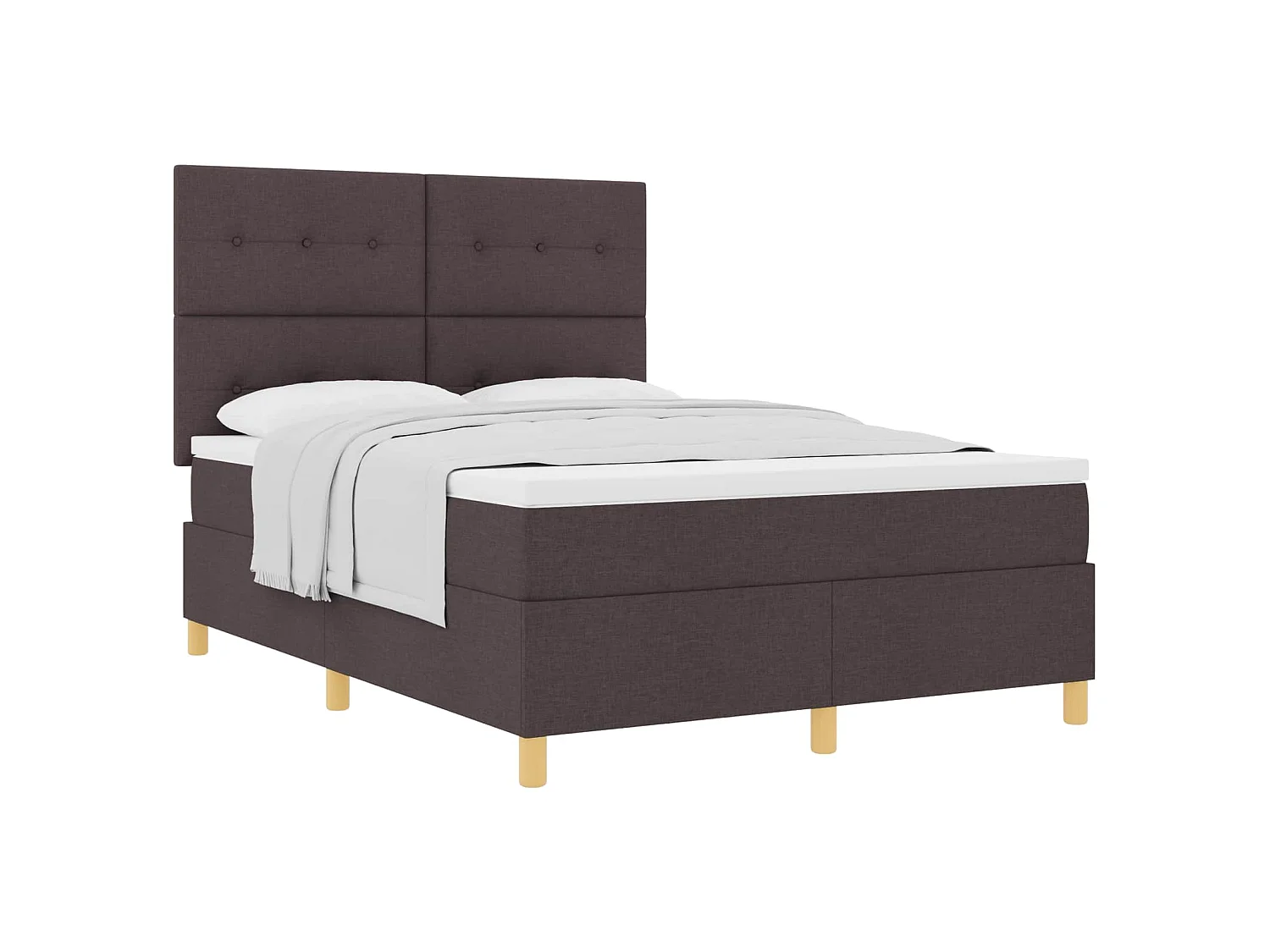 Boxspringbed met hoofdeinde Donkerbruin 140 x 200 cm Stof
