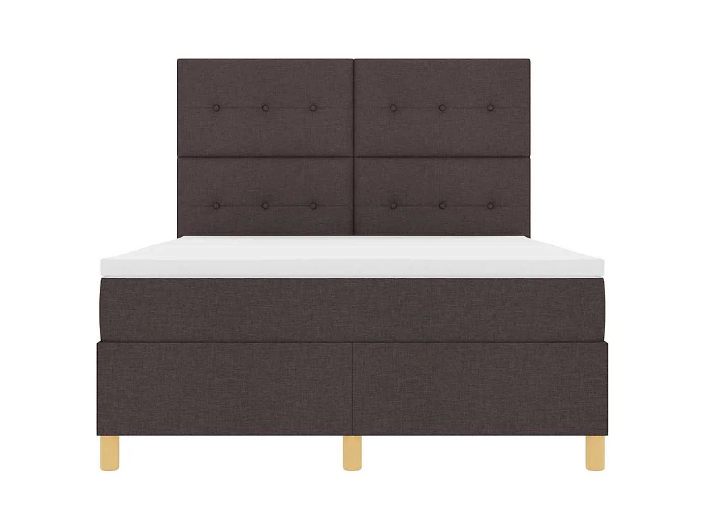 Boxspringbed met hoofdeinde Donkerbruin 140 x 200 cm Stof