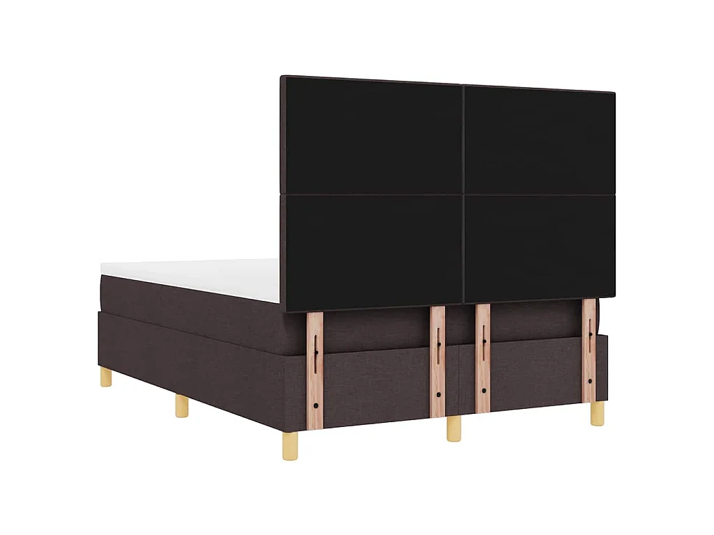 Boxspringbed met hoofdeinde Donkerbruin 140 x 200 cm Stof