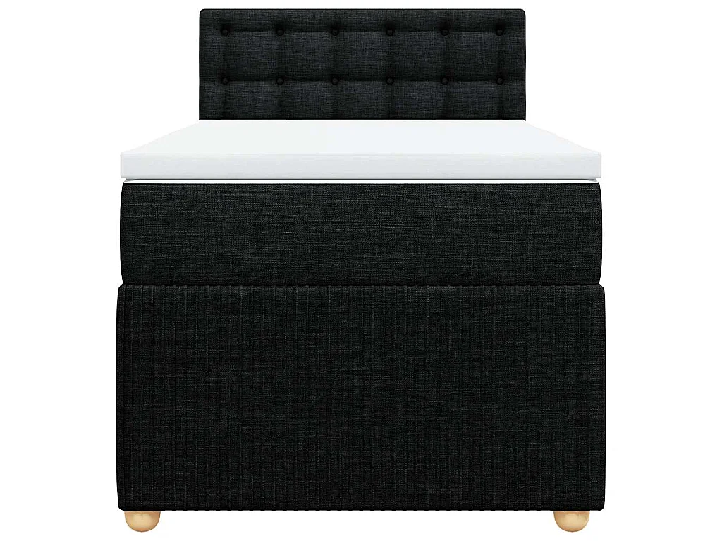 Sommier à lattes de lit avec matelas Noir 90x200 cm Tissu