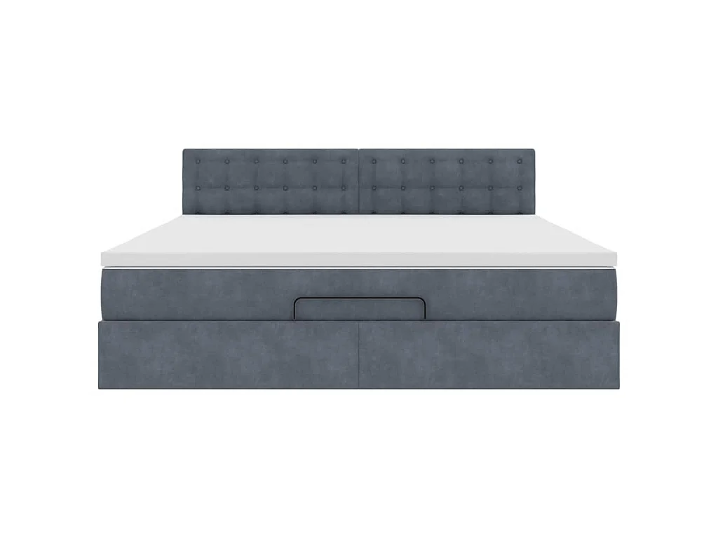 Estructura cama otomana con colchón gris oscuro 160x200 cm