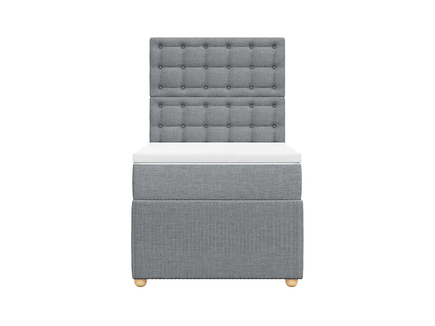 Boxspringbett mit Matratze Hellgrau 100x200 cm Stoff