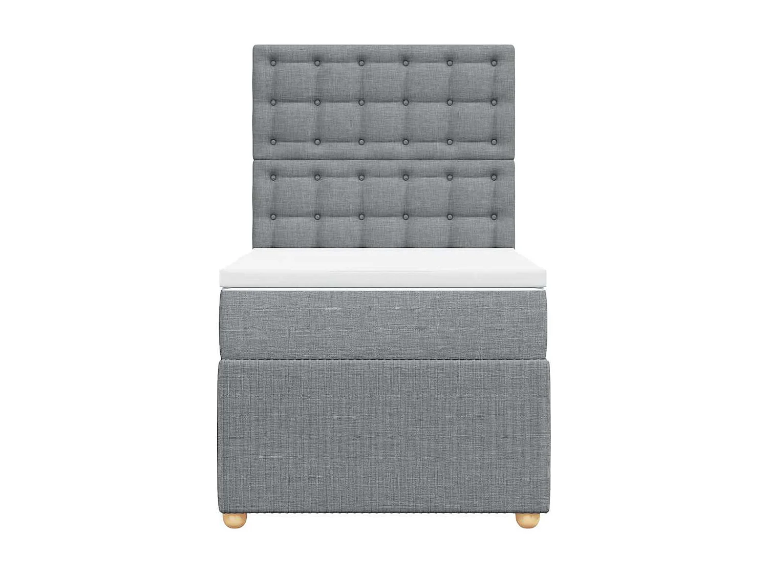 Giroletto a Molle con Materasso Grigio Chiaro100x200 cm Tessuto