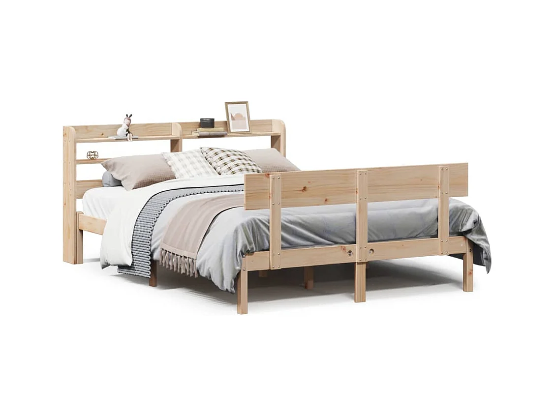 Cadre de lit sans matelas 160x200 cm bois massif de pin