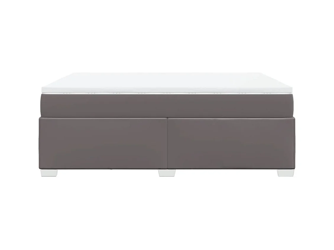 Sommier à lattes de lit avec matelas Gris 140x190 cm Similicuir