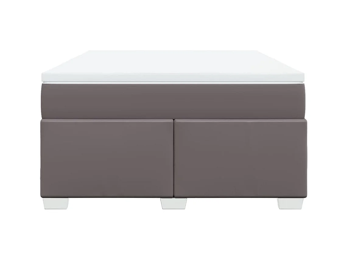 Sommier à lattes de lit avec matelas Gris 140x190 cm Similicuir