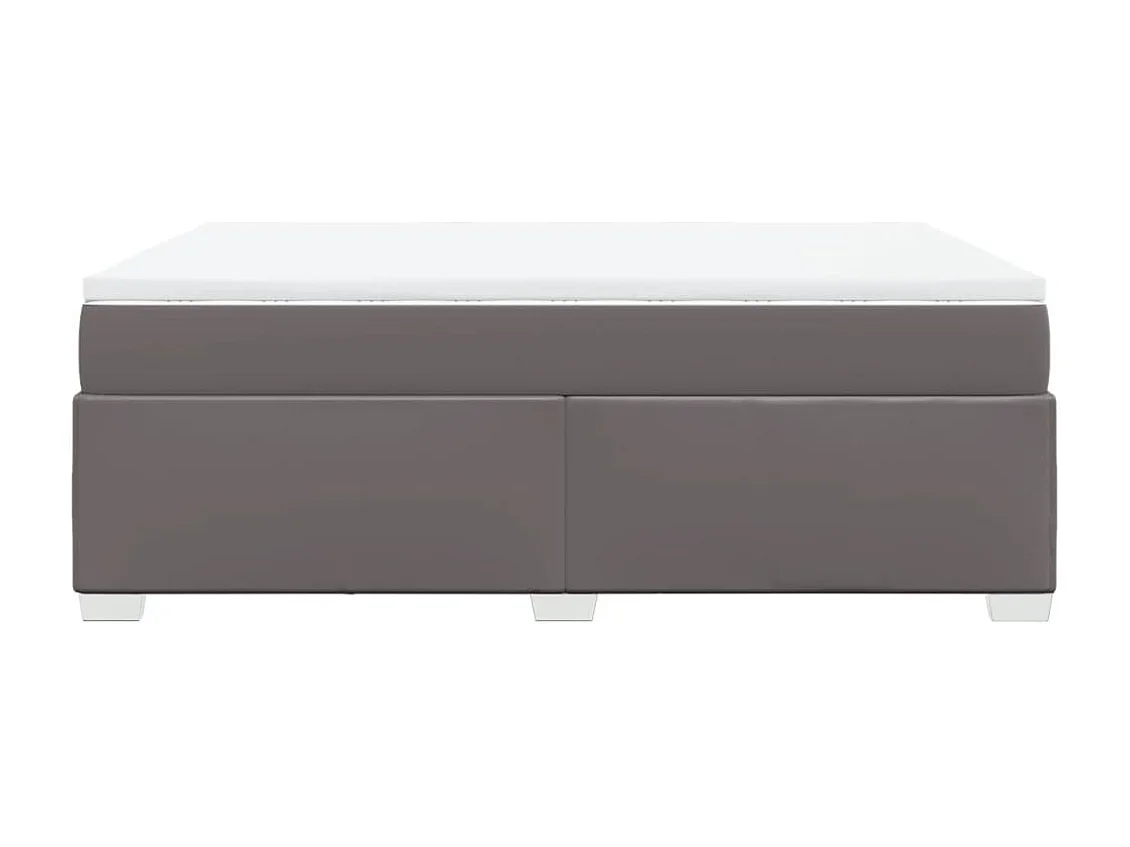 Boxspringbett mit Matratze Grau 140x190 cm Kunstleder