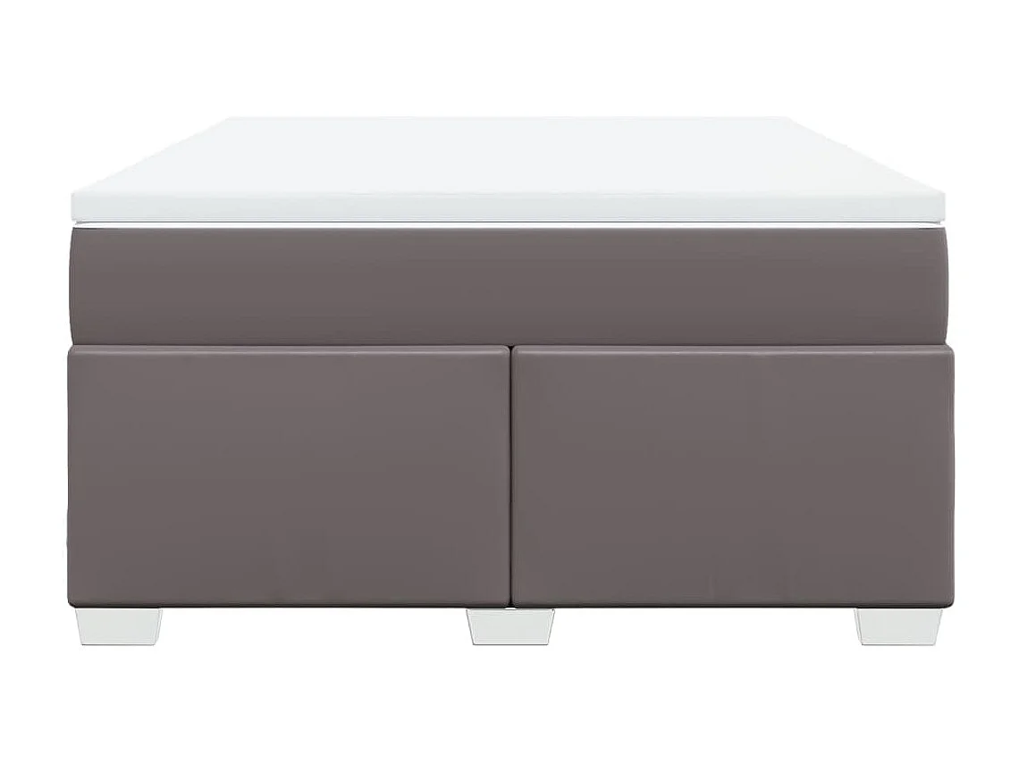 Boxspringbett mit Matratze Grau 140x190 cm Kunstleder