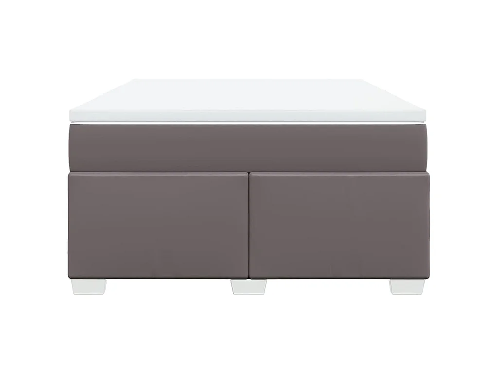 Boxspringbett mit Matratze Grau 140x190 cm Kunstleder