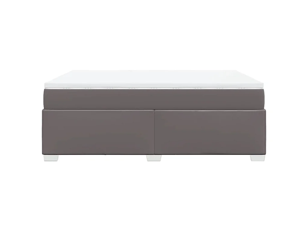 Boxspringbett mit Matratze Grau 140x190 cm Kunstleder