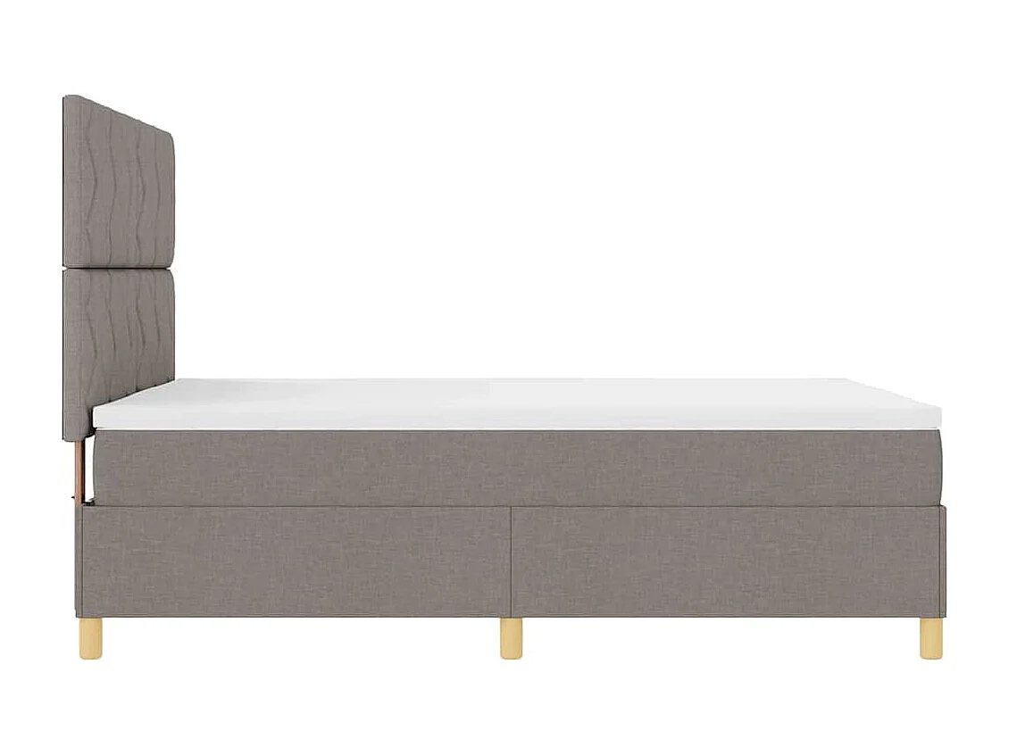 Lit à ressorts avec tête de lit Taupe 140 x 190 cm tissu