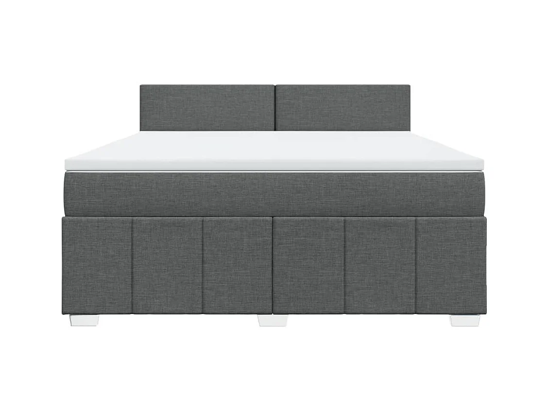 Sommier à lattes de lit avec matelas Gris foncé 180x200cm Tissu