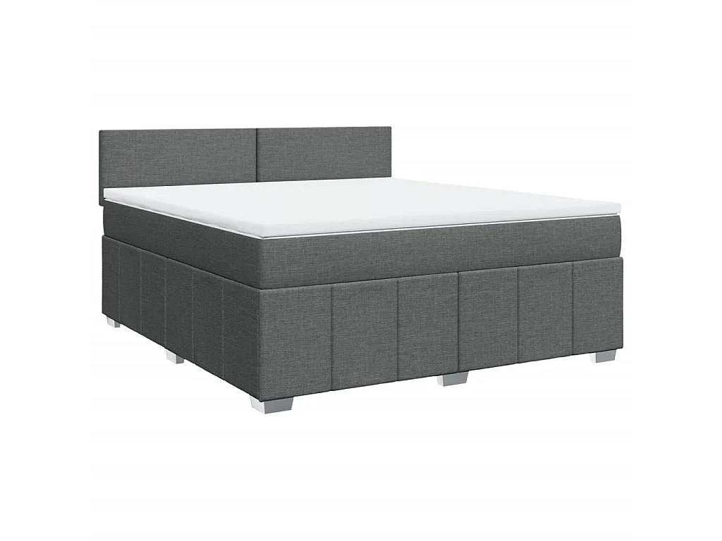 Boxspring met matras stof donkergrijs 180x200 cm