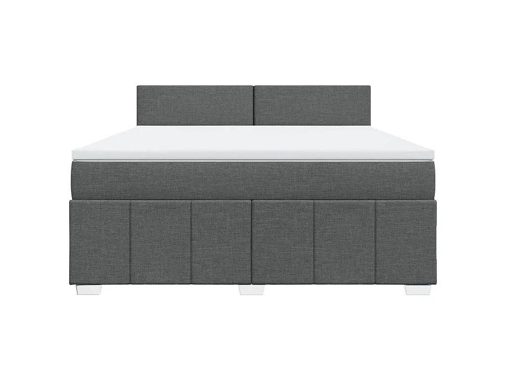 Boxspring met matras stof donkergrijs 180x200 cm