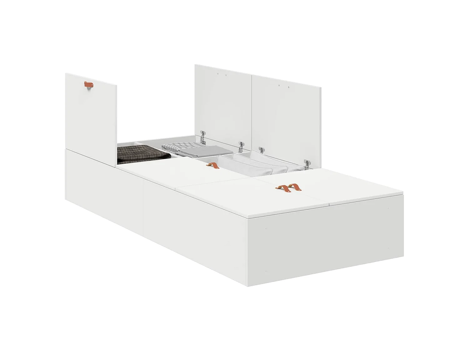 Cadre de lit avec rangement Blanc 90 x 200 cm Bois d'ingénierie