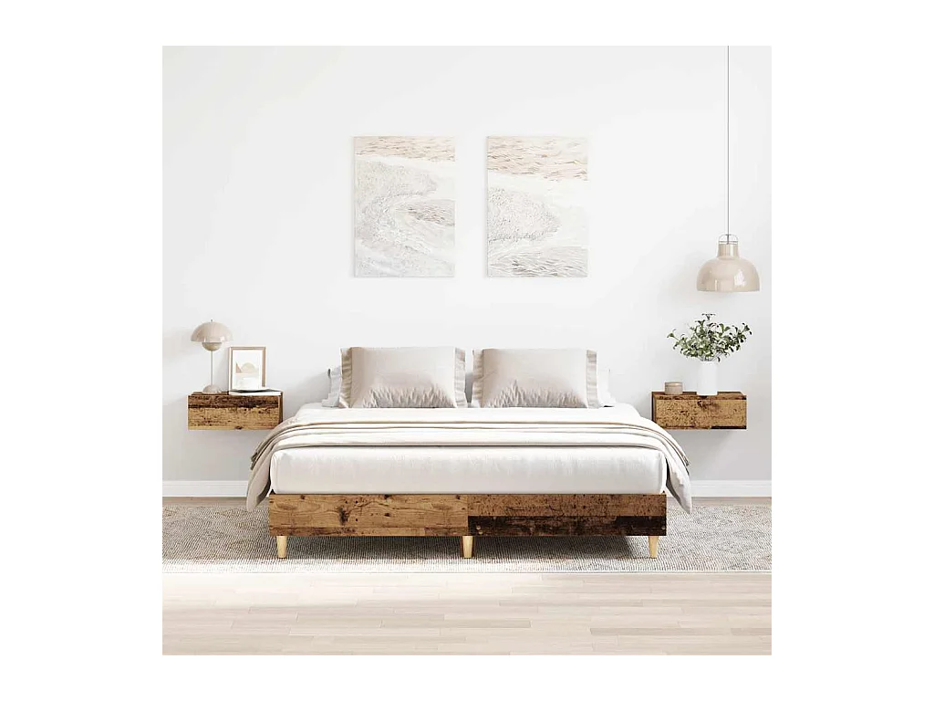 Bedframe zonder matras 140x200 cm spaanplaat bewerkt hout