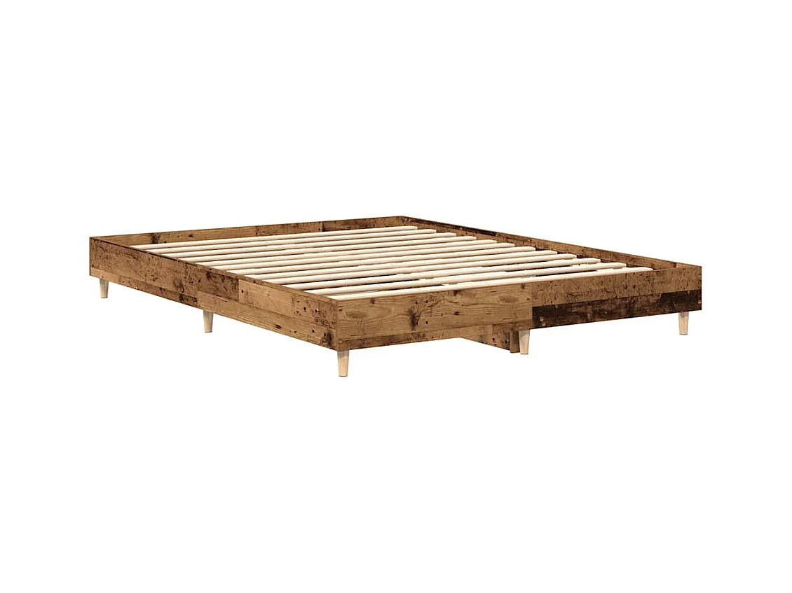 Cadre de lit sans matelas vieux bois 140x200 cm bois ingénierie
