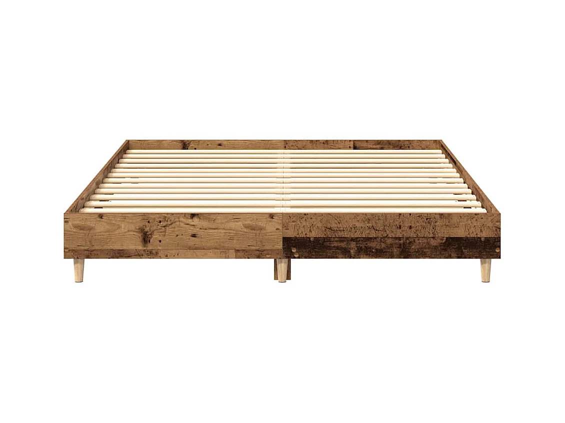 Cadre de lit sans matelas vieux bois 140x200 cm bois ingénierie