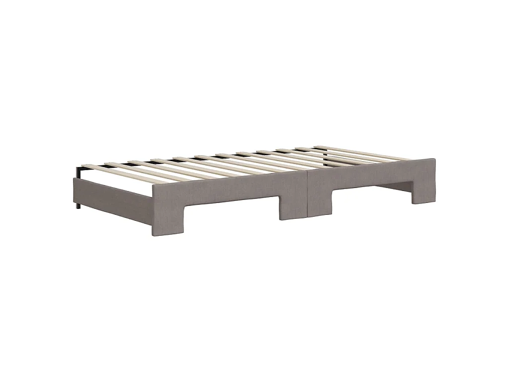 Divano Letto Estraibile con Cassetti Tortora 100x200 cm Tessuto